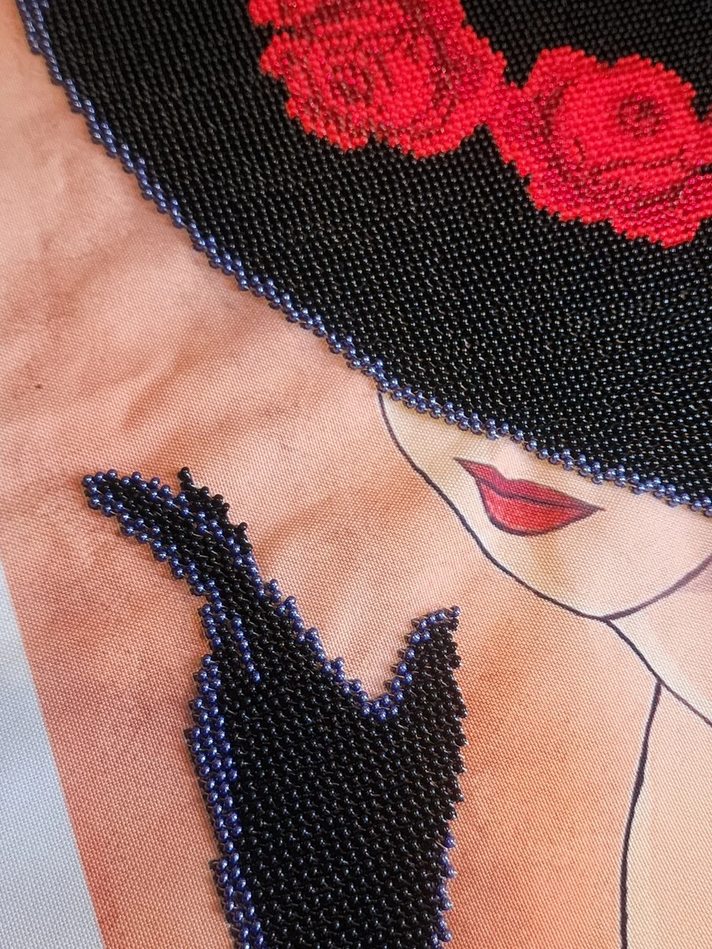 Black Wide-Brim Hat with Red Rose Trim - Women Accessories